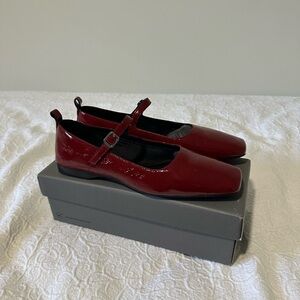 Vagabond Red Patent Leather Mary Jane Flats